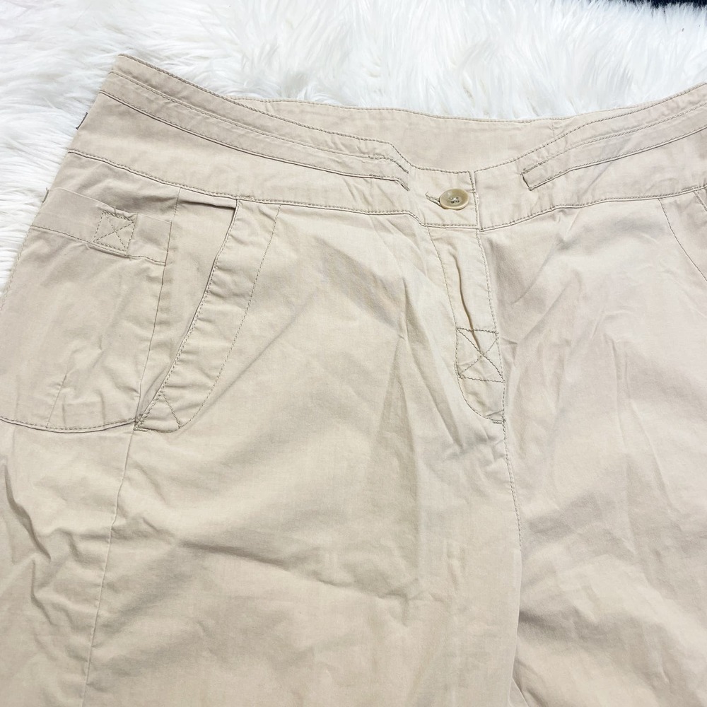 Woolrich Women's High Rise Khaki Nylon Bermuda Active Athletic Shorts Size 10 - Picture 7 of 8